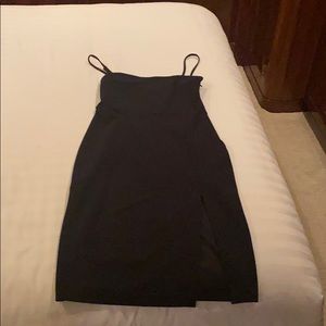 Black dress with slit